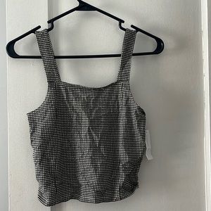 checkered cropped tank top